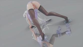 MMD20 淫荡弱音！黑丝高跟美腿狂摆，骚穴被巨棒爆操到疯狂内射 3D